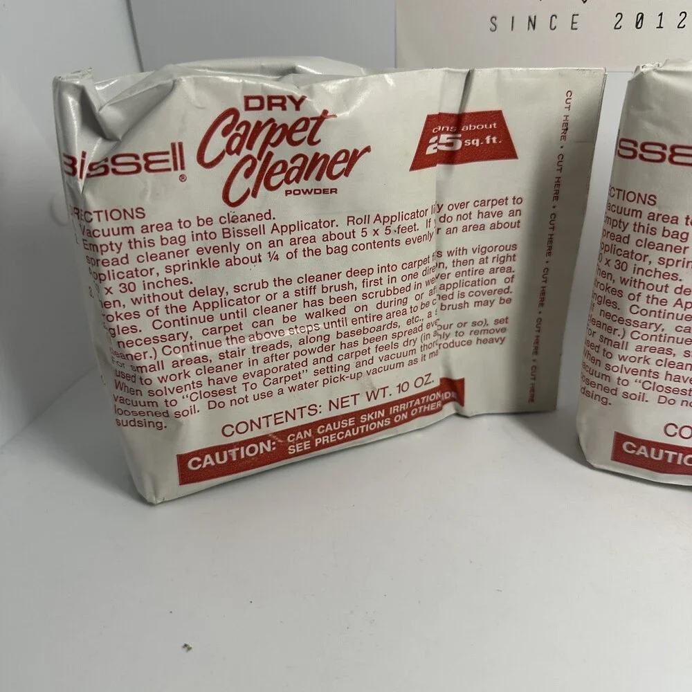 Vintage Lot of 2 Packs of Bissell Dry Carpet Cleaner Powder 10oz Each NOS